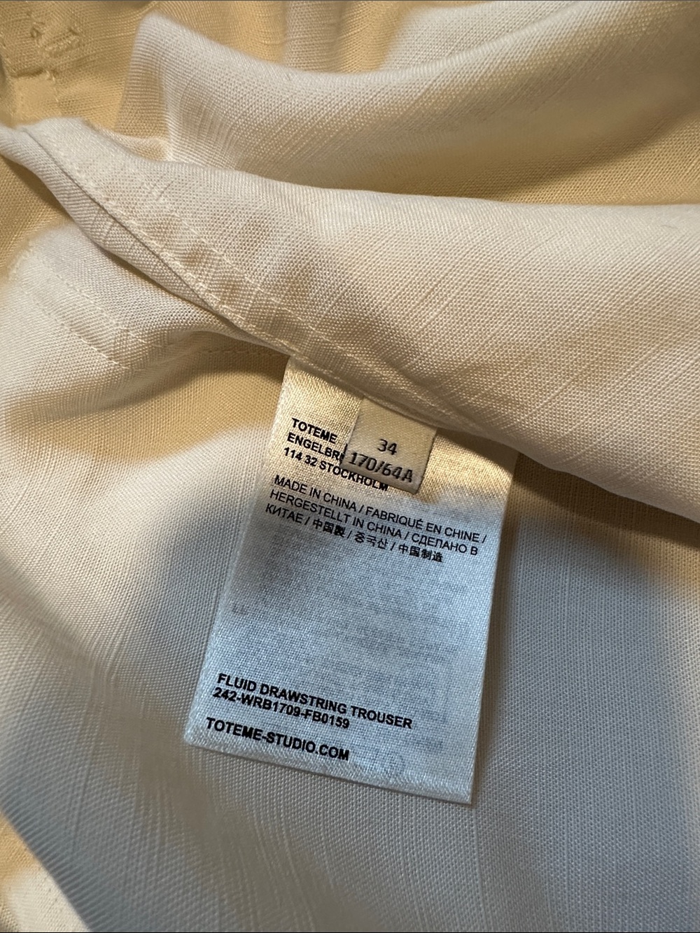 NWOT Toteme Fluid Drawstring Trousers in White size EU34 - Picture 10 of 11